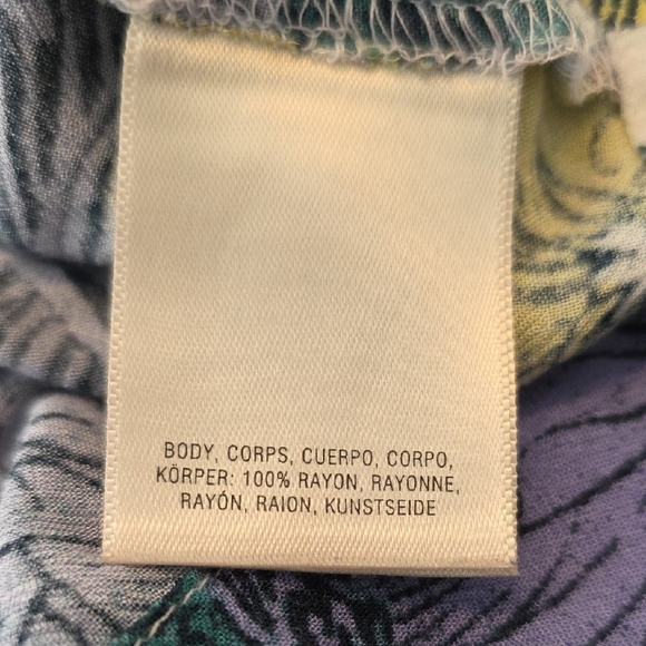 Maeve Anthropologie Whimsical Floral Henley Boho Raw Hem Oversized Top Large - Picture 11 of 13